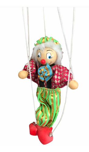 Payaso Muñeco Marionetas De Porcelana Con Coloridas Vestido