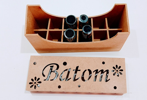 Imagem 1 de 7 de Porta Batom Retangular Mdf Cru - 12 Divisões
