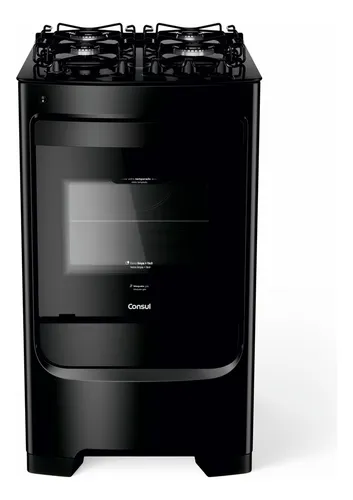 Fogão Consul Cfo4vbe Gas/Elétrica 4 Bocas com Mesa de Vidro Cor Preto