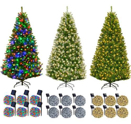 Árbol Navidad Con Base + 6 Luces Led Multicolor, Fria,calida