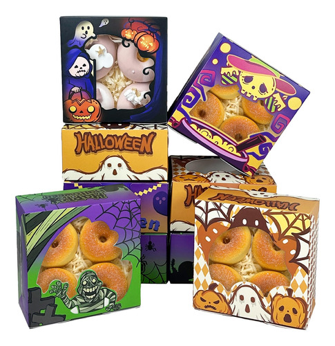 Cajas De Panaderia De Halloween Con Ventana De 6 X 6 X 3 Pul