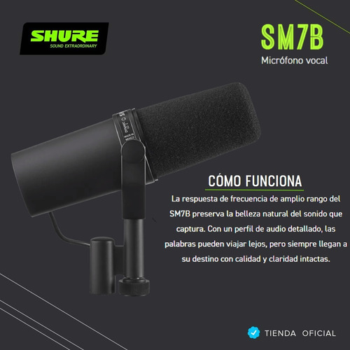 Imagen 8 de 10 de Micrófono Shure Sm7b Dinámico Cardioide