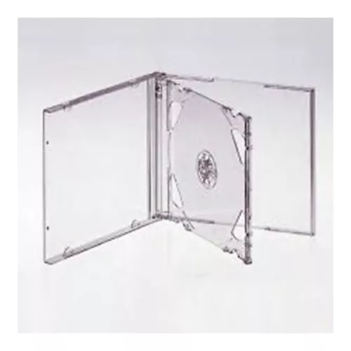 Caja Cd Doble Premium Bandeja Transparente 14 Mm Pack 50 Un