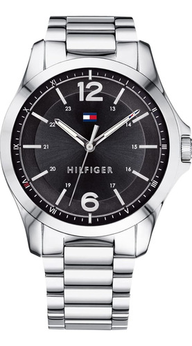 Reloj Tommy Hilfiger Hombre 1791460 Plateado Con Negro 44 Mm