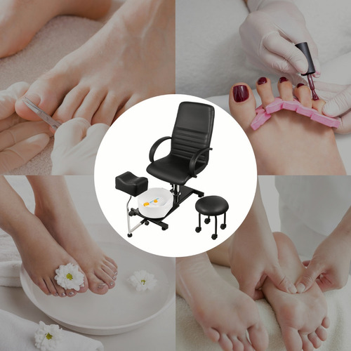 Vevor Silla Para Masaje Y Podologica Ajustable Spa Portatil Color Negro