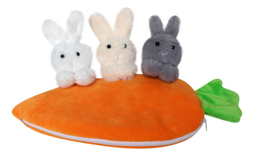 Muñeca C Unzip Rabbit Toy Con 3 Conejos En Bolsa De Zanahori