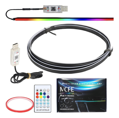 Coche De Tiras De Luz Ambiental Rgb Tira De Luces Led Para I