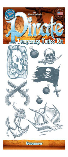 Tinsley Transfers Pirate Buccaneer Kit De Tatuaje Temporal,