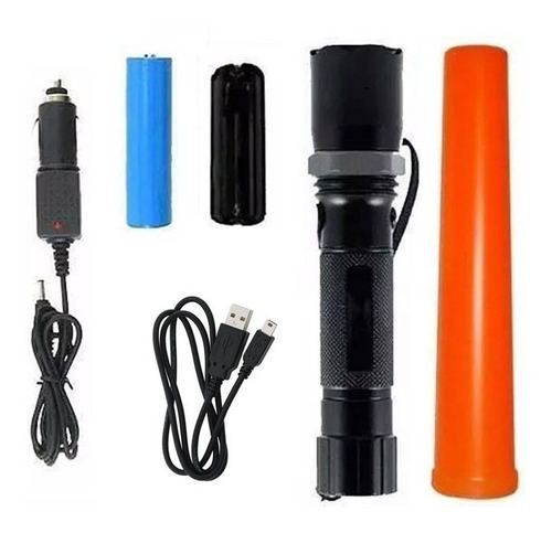 Imagen 6 de 10 de 5 Unidades Linterna Tactica Led Zoom Recargable Cargador Usb