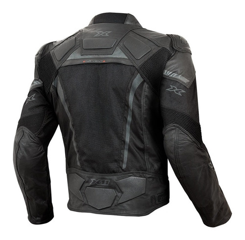 Imagem 2 de 4 de Jaqueta X11 Next Gen Couro Impermeável Preta Motociclista