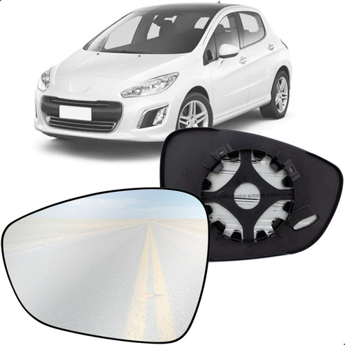 Lente Retrovisor Peugeot 308 2012 A 2018 Esquerda Original