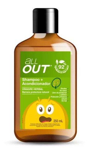 Shampoo Y Acondicionador All Out Preventivo Piojos 250ml