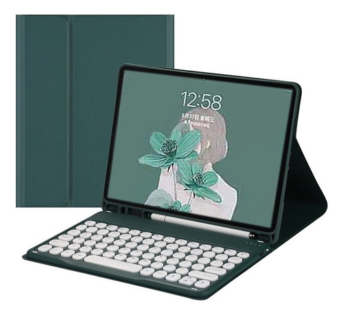 Funda Con Teclado Redondo For iPad De 10,2 Pulgadas