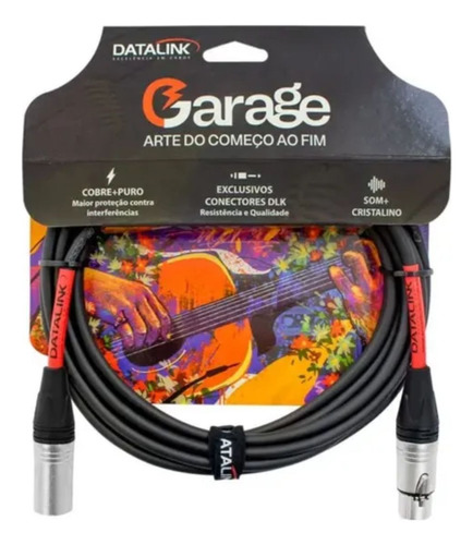 Cabo Microfone Datalink 0,30mm Xlr X Xlr Garage Gb004 Tipo D