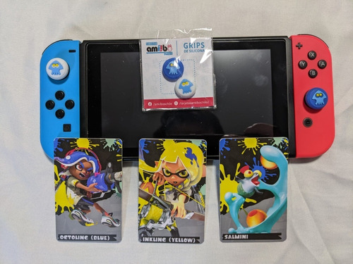 Splatoon 3 Tarjetas Amiibo (3 Tarjetas) + 1 Par De Grips 