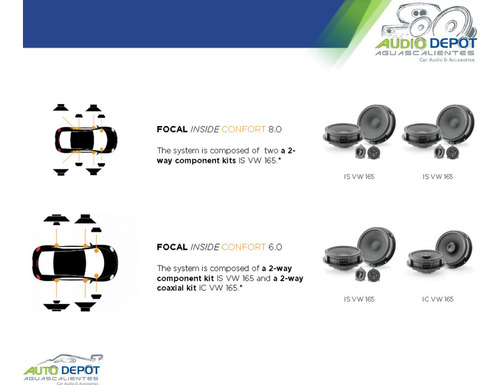 Set De Medios Focal Inside Is Vw 165 Para Jetta 1999 A 2005