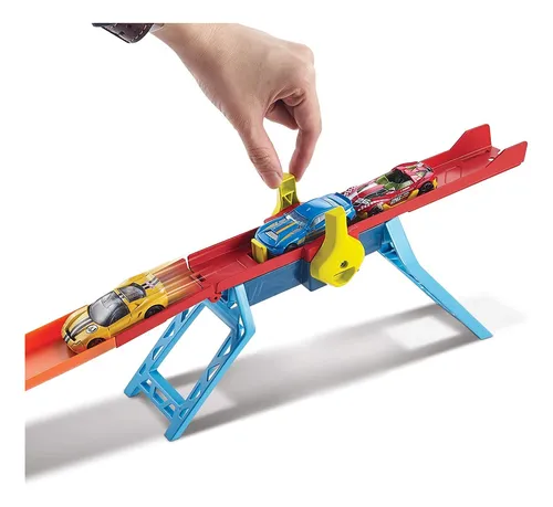 Pista de carreras hot wheels track builder mega caja 3 en 1 sale