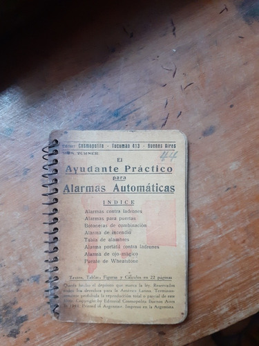 Antiguo Manual Ayudante Práctico Alarmas Automáticas