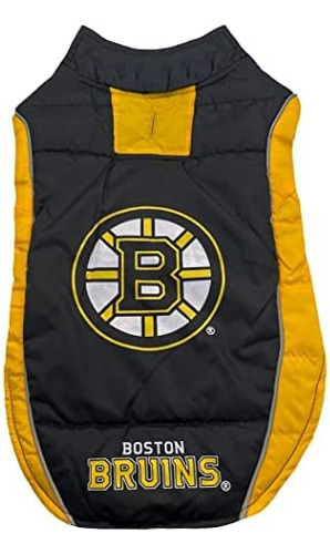 Nhl Boston Bruins Puffer Vest Para Perros Y Gatos, Tamaño Pe