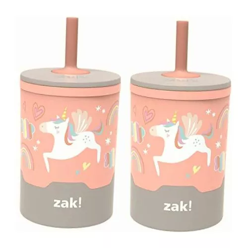 Zak Designs Unicorn Mighty Tot Kids Tumbler with Screw-On Lid and