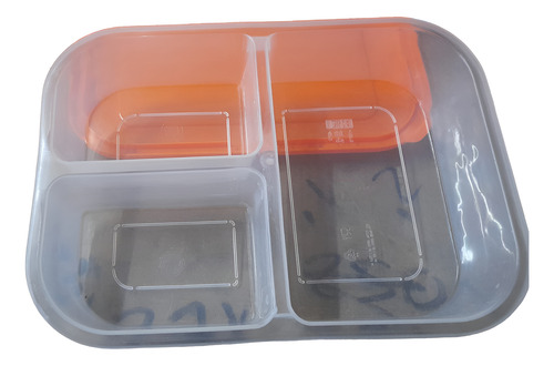 Contenedor Tupper Para Alimentos Viandas 3 Divisiones Make Transparente