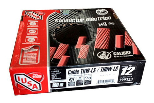 Cable Electrico Cal. 12 Color Negro Tipo Thw (1  Iusa 399323