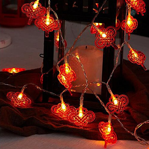 Nudo Chino Luces De Cadena De 20 Pies 40 Leds Con Pilas De L