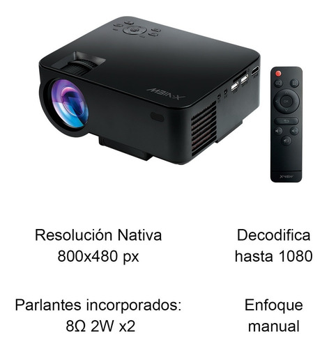 Imagen 6 de 7 de Proyector Led X View Full Hd 1080p 1000 Lumens Hasta 120