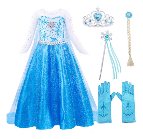 Vestido Disfraz Elsa Fronzen Para Niñas Fiesta Día Del Niño