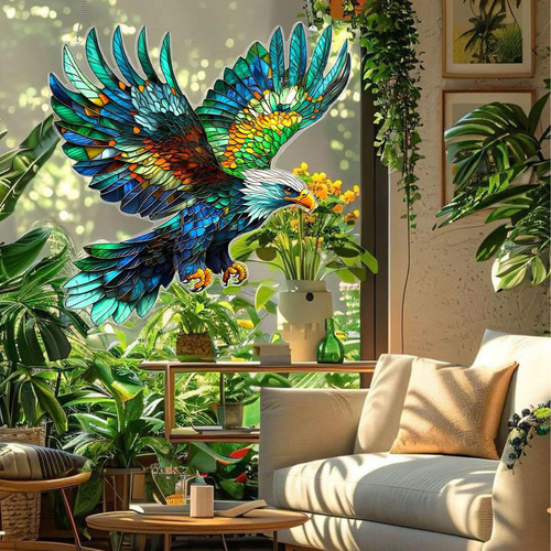 De Luz Para Ventana De Acrílico Teñido Colgante De Pájaro Co