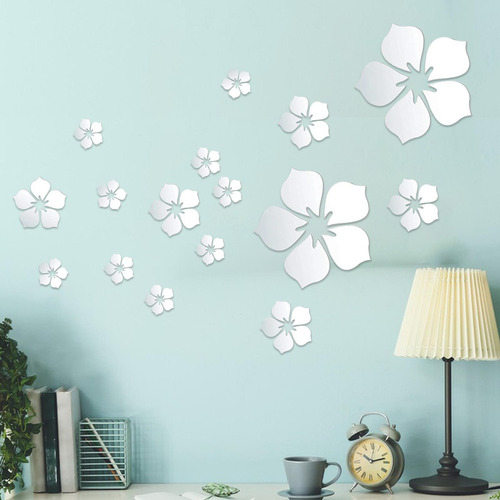 Pegatinas De Espejo Flores Pegatinas De Pared Acrílicas Flor