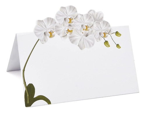 100 Pack Orquídea Blanca Floral Lugar Tarjetas Flores Boda A