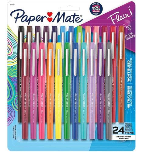 Marcadores Paper Mate, 24 Unidades/punta De 0,7 Mm