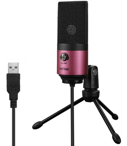 Micrófono Profesional Usb Fifine K669b Stream Podcast Rosa