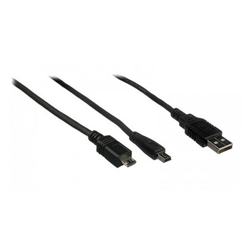 Cabo Usb Para 2 Dispositivos: Micro Usb E Mini Usb Vivitar