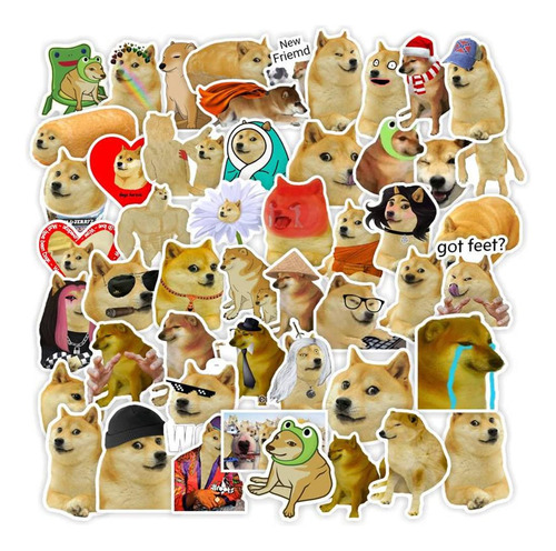 50 Calcomanas De Perro Para Memes, Calcomanas Divertidas Par