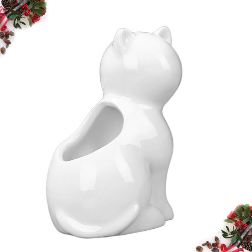 Maceta De Cerámica Con Forma De Gato, Soporte Para Bonsáis