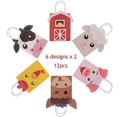Imagen 6 de 7 de Bolsas De Regalos Para Fiestas De Animales De Granja Regalo