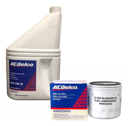 Kit Filtro Aceite Acdelco Meriva Corsa 1.4/1.8+ Aceite 15w40