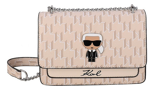 Eaeovni Khaki Karl Lagerfeld Nuevo Bolso Bandolera De Cu [u]