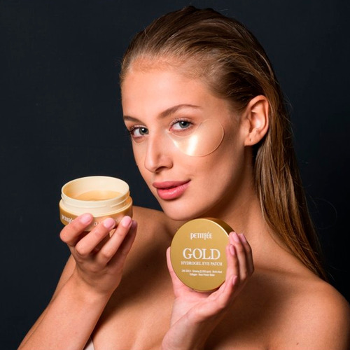 Imagen 2 de 8 de Parches Para Ojeras Coreanos Petitfée Gold Hydrogel Snail