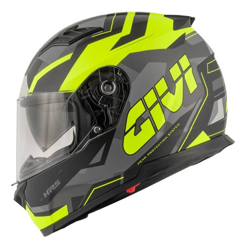 Capacete Tam 56 Givi 50.5 Camo Preto E Amarelo Viseira Solar