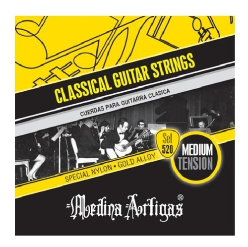 Cuerdas Guitarra Criolla Medina Artigas Set520 Tensión Media