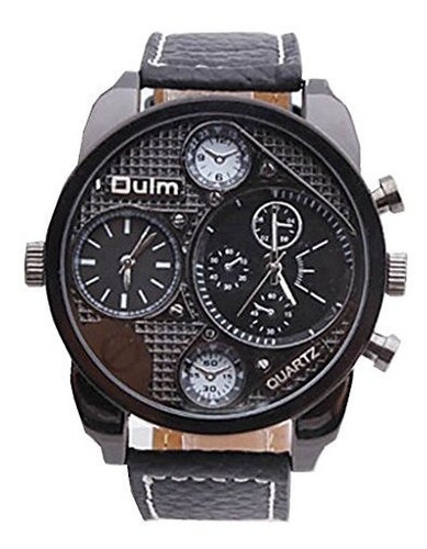 Reloj Militar Hombre Dos Zonas Negro