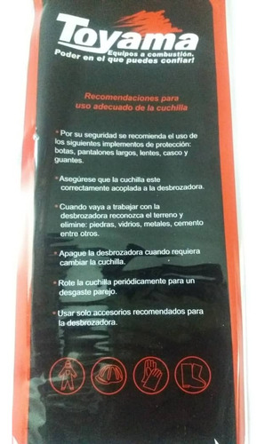 Imagen 3 de 3 de Cuchilla Para Desmalezadora Marca Toyama