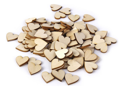 Discos De Madera En Forma De Corazón En Blanco De 50 Unidade