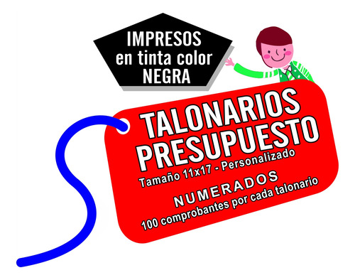 10 Talonario Presupuesto, Nota Pedido, Tamaño 11x17 Numerado