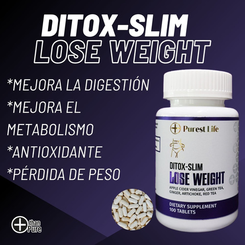 Suplemento Detox Control De Peso 100 Tabletas More Than Pure