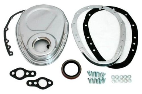 Chevy Bloque Timing Cadena Cover Set  chrome