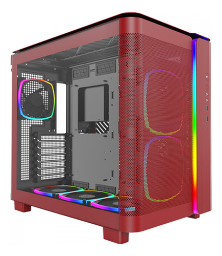 Gabinete Gamer Montech King 95 Pro Mid Tower, Atx Com 6 Fans Cor Vermelho